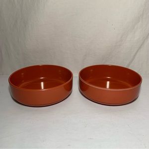 Vtg 1970s INGRID LTD Brick Red / Orange 2 Piece set melamine Heller Vintage Stax